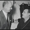 Tom Bosley [right] and unidentified at opening night of the stage production Fiorello!