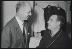 Tom Bosley [right] and unidentified at opening night of the stage production Fiorello!
