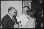 Tom Bosley [center] and unidentified others at opening night of the stage production Fiorello!