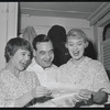 Tom Bosley [center] and unidentified others at opening night of the stage production Fiorello!