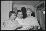 Tom Bosley [center] and unidentified others at opening night of the stage production Fiorello!