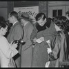 Johnnie Ray [center] and unidentified others at opening night of the stage production Fiorello!