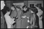 Johnnie Ray [center] and unidentified others at opening night of the stage production Fiorello!