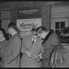 Johnnie Ray [center] and unidentified others at the opening night of the stage production Fiorello!