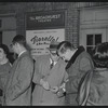 Johnnie Ray [center] and unidentified others at opening night of the stage production Fiorello!