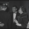 Jack Hawkins [center] and unidentified at the opening night of the stage production Fiorello!
