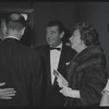 Jack Hawkins [center] and unidentified at opening night of the stage production Fiorello!
