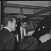 Jack Hawkins [right] and unidentified at opening night of the stage production Fiorello!