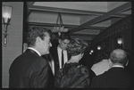 Jack Hawkins [right] and unidentified at opening night of the stage production Fiorello!