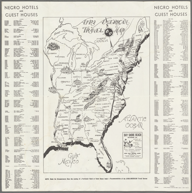 Afro American travel map