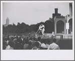 Actors in an evening performance of Romeo and Juliet
