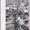 Shakespeare in the Park, two boys in audience