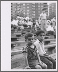 Shakespeare in the Park, two boys in audience