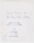 Count Basie seated at piano with Coca-Cola bottle