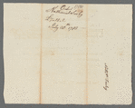 Revolutionary War - Request for compensation to be paid to Nathaniel Seely for an enslaved man, Amos Seely, who was killed in the Revolutionary War, 1783. Top reads "pay-table office, July 30th, 1783..."