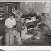 Interior of shack home. Mays Avenue camp, Oklahoma City, Oklahoma