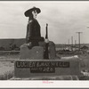 Statue by local artist. Cimarron, New Mexico