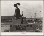 Statue by local artist. Cimarron, New Mexico