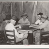 Domino players. Seminole oil field, Oklahoma