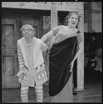 Arnold Stang and Justine Johnston in the 1964 National tour of the stage production A Funny Thing Happened on the Way to the Forum