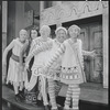 Edward Everett Horton, Erik Rhodes, Paul Hartman, Jerry Lester and Arnold Stang in the 1964 national touring stage production A Funny Thing Happened on the Way to the Forum