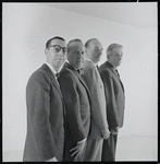 Arnold Stang, Jerry Lester, Erik Rhodes and Edward Everett Horton in publicity photo for the 1964 national touring stage production A Funny Thing Happened on the Way to the Forum