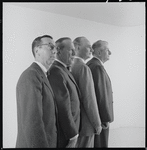 Arnold Stang, Jerry Lester, Erik Rhodes and Edward Everett Horton in publicity photo for the 1964 national touring stage production A Funny Thing Happened on the Way to the Forum