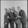 Arnold Stang, Jerry Lester, Erik Rhodes and Edward Everett Horton in publicity photo for the 1964 national touring stage production A Funny Thing Happened on the Way to the Forum