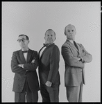 Arnold Stang, Jerry Lester and Erik Rhodes in publicity photo for the 1964 national touring stage production A Funny Thing Happened on the Way to the Forum