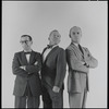 Arnold Stang, Jerry Lester and Erik Rhodes in publicity photo for the 1964 national touring stage production A Funny Thing Happened on the Way to the Forum