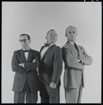 Arnold Stang, Jerry Lester and Erik Rhodes in publicity photo for the 1964 national touring stage production A Funny Thing Happened on the Way to the Forum