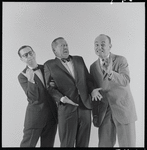 Arnold Stang, Jerry Lester and Erik Rhodes in publicity photo for the 1964 national touring stage production A Funny Thing Happened on the Way to the Forum
