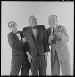 Arnold Stang, Jerry Lester and Erik Rhodes in publicity photo for the 1964 national touring stage production A Funny Thing Happened on the Way to the Forum