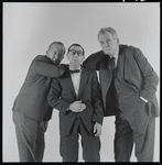 Jerry Lester, Arnold Stang and Edward Everett Horton in publicity photo for the 1964 national touring stage production A Funny Thing Happened on the Way to the Forum