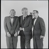 Jerry Lester, Edward Everett Horton and Arnold Stang in publicity photo for the 1964 national touring stage production A Funny Thing Happened on the Way to the Forum