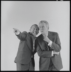Jerry Lester and Edward Everett Horton in publicity photo for the 1964 national touring stage production A Funny Thing Happened on the Way to the Forum