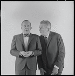 Jerry Lester and Edward Everett Horton in publicity photo for the 1964 national touring stage production A Funny Thing Happened on the Way to the Forum
