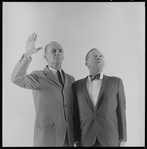 Erik Rhodes and Jerry Lester in publicity photo for the 1964 national touring stage production A Funny Thing Happened on the Way to the Forum