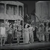 Jerry Lester [left], Adair McGowen [center] and unidentified others in the 1964 national touring stage production A Funny Thing Happened on the Way to the Forum