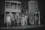 Jerry Lester [left], Adair McGowen [center] and unidentified others in the 1964 national tour of the stage production A Funny Thing Happened on the Way to the Forum