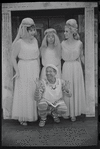 Justine Johnston, Jerry Lester, Arnold Stang and Donna McKechnie in the 1964 national touring stage production A Funny Thing Happened on the Way to the Forum