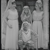 Justine Johnston, Arnold Stang, Jerry Lester and Donna McKechnie in the 1964 national touring stage production A Funny Thing Happened on the Way to the Forum