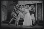 Adair McGowan, Paul Hartman, Arnold Stang and Edward Everett Horton in the 1964 National tour of the stage production A Funny Thing Happened on the Way to the Forum