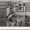 Spanish-American woman weaving a rag rug at WPA (Works Progress Administration/Work Projects Administration) project. Costilla, New Mexico