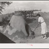 Outdoor earthen oven of Spanish-American family living near Taos, New Mexico