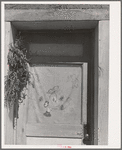 Detail of entrance of Spanish-American farmhouse near Taos, New Mexico