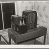 Battery-operated radio in farm home of FSA (Farm Security Administration) client in Orange County near Bradford, Vermont