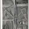 Snowshoes and scythe in barn in Orange County near Bradford, Vermont