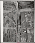 Snowshoes and scythe in barn in Orange County near Bradford, Vermont