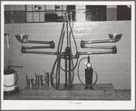 Lubrication equipment in gasoline service station. Victoria, Texas